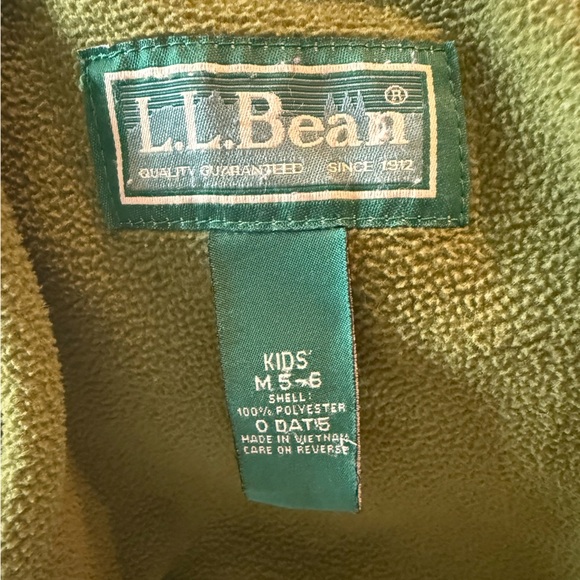 L.L. Bean Olive Fleece Jacket - Picture 3 of 3